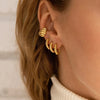 1 Pair Casual Simple Style Streetwear Twist Plating Inlay 304 Stainless Steel Zircon Earrings