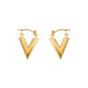 1 Pair Casual Simple Style V Shape Plating 304 Stainless Steel Earrings