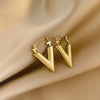 1 Pair Casual Simple Style V Shape Plating 304 Stainless Steel Earrings