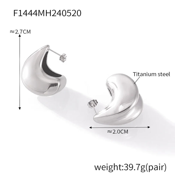 1 Pair Casual Simple Style Water Droplets Patchwork Plating 304 Stainless Steel 18K Gold Plated Ear Studs