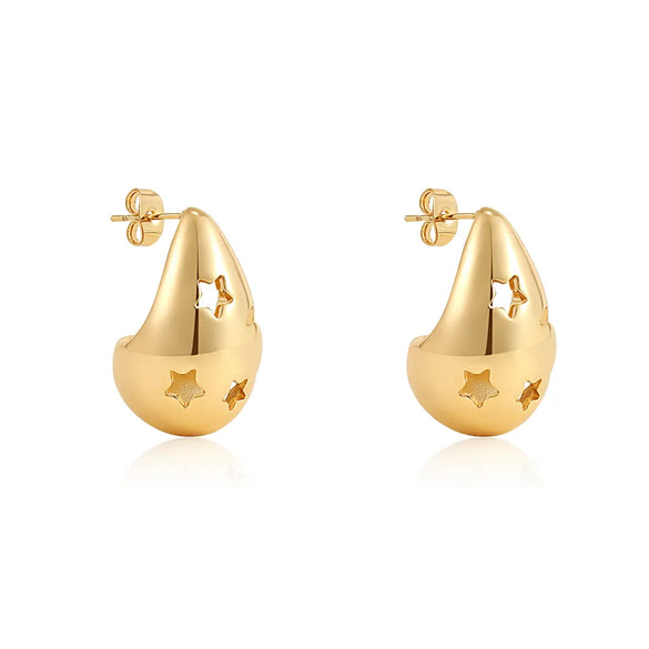 1 Pair Casual Simple Style Water Droplets Titanium Steel Ear Studs