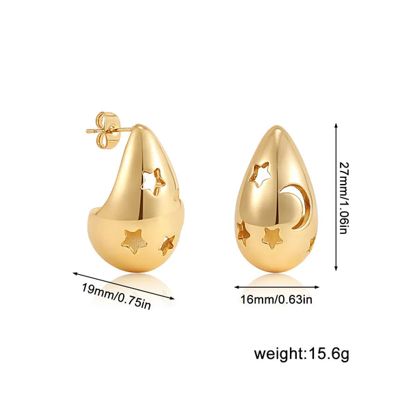 1 Pair Casual Simple Style Water Droplets Titanium Steel Ear Studs