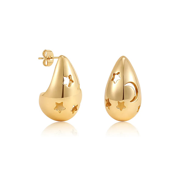 1 Pair Casual Simple Style Water Droplets Titanium Steel Ear Studs