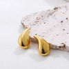 1 Pair Casual Simple Style Water Droplets Titanium Steel Ear Studs