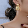 1 Pair Casual Solid Color Commute Round Fish Scales Plating Alloy 14k Gold Plated Drop Earrings