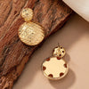 1 Pair Casual Solid Color Commute Round Fish Scales Plating Alloy 14k Gold Plated Drop Earrings
