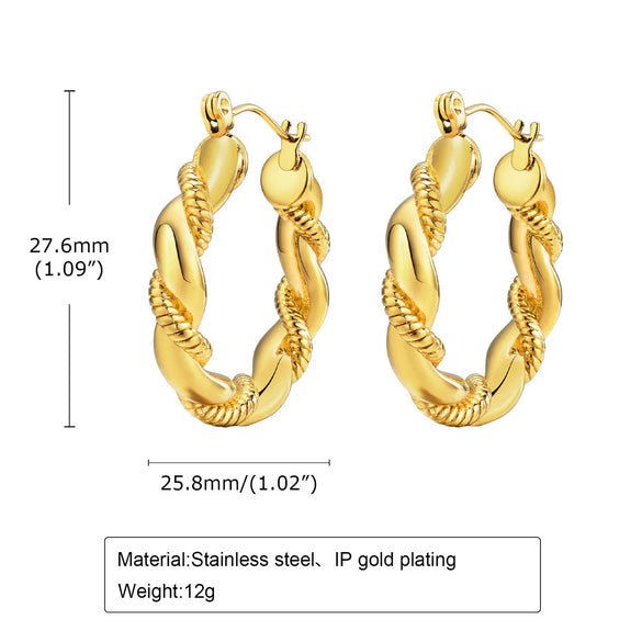 1 Pair Casual Solid Color 304 Stainless Steel Earrings