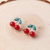 1 Pair Casual Sweet Pastoral Cherry Imitation Pearl Alloy Ear Studs