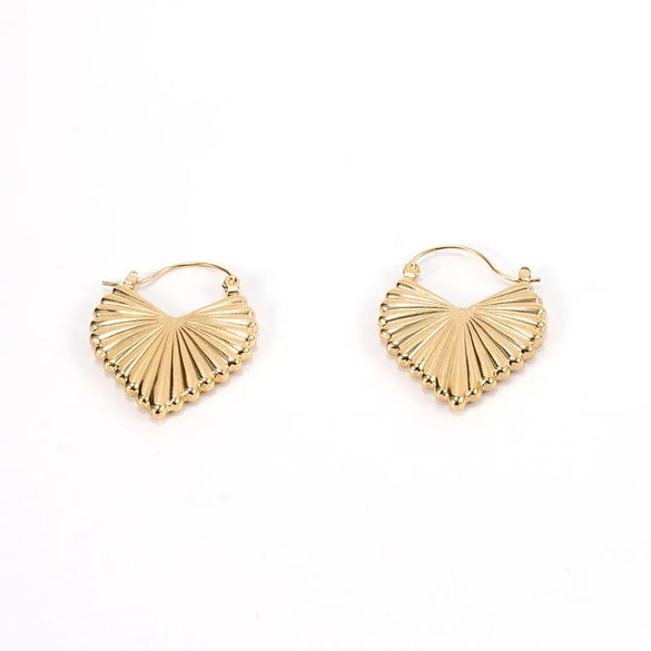 1 Pair Casual Vacation Beach Scallop Heart Shape Bow Knot 304 Stainless Steel 18K Gold Plated Earrings Ear Studs