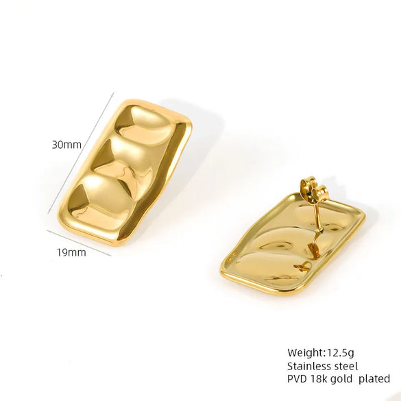 1 Pair Casual Vacation Beach Scallop Heart Shape Bow Knot 304 Stainless Steel 18K Gold Plated Earrings Ear Studs