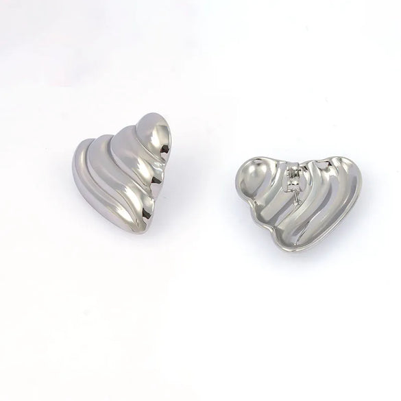 1 Pair Casual Vacation Beach Scallop Heart Shape Bow Knot 304 Stainless Steel 18K Gold Plated Earrings Ear Studs