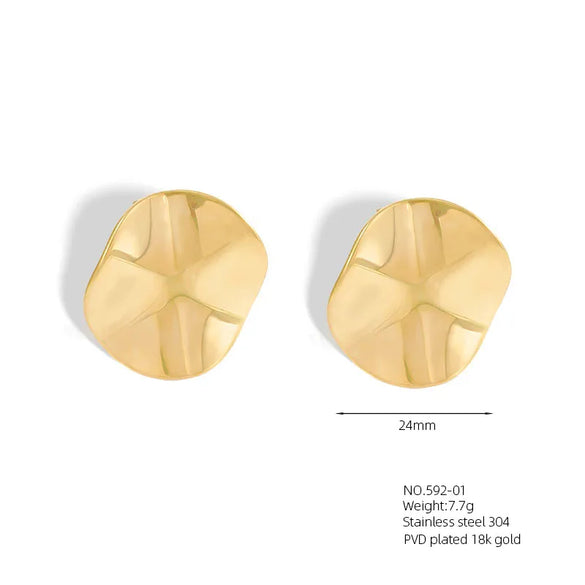 1 Pair Casual Vacation Beach Scallop Heart Shape Bow Knot 304 Stainless Steel 18K Gold Plated Earrings Ear Studs