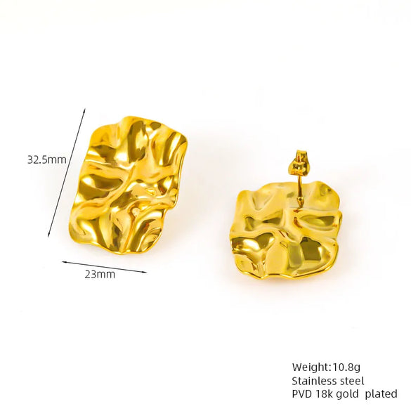 1 Pair Casual Vacation Beach Scallop Heart Shape Bow Knot 304 Stainless Steel 18K Gold Plated Earrings Ear Studs
