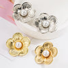 1 Pair Casual Vacation Classic Style Flower Inlay Alloy Artificial Pearls Resin Gold Plated Silver Plated Ear Studs