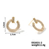 1 Pair Casual Vacation Shiny Geometric Inlay Copper Zircon K Gold Plated Rhodium Plated Ear Studs