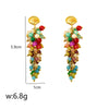 1 Pair Casual Vintage Style Commute Tassel Shell Inlay Copper Natural Stone 18K Gold Plated Drop Earrings