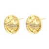 1 Pair Casual Vintage Style Round Plating Inlay Copper Zircon 18K Gold Plated Ear Studs