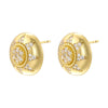 1 Pair Casual Vintage Style Round Plating Inlay Copper Zircon 18K Gold Plated Ear Studs