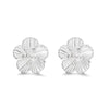 1 Pair Chinoiserie Elegant Flower Plating Sterling Silver Ear Studs
