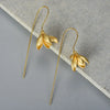 1 Pair Chinoiserie Elegant Lady Flower Plating Metal Sterling Silver Drop Earrings