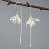 1 Pair Chinoiserie Elegant Lady Flower Plating Metal Sterling Silver Drop Earrings