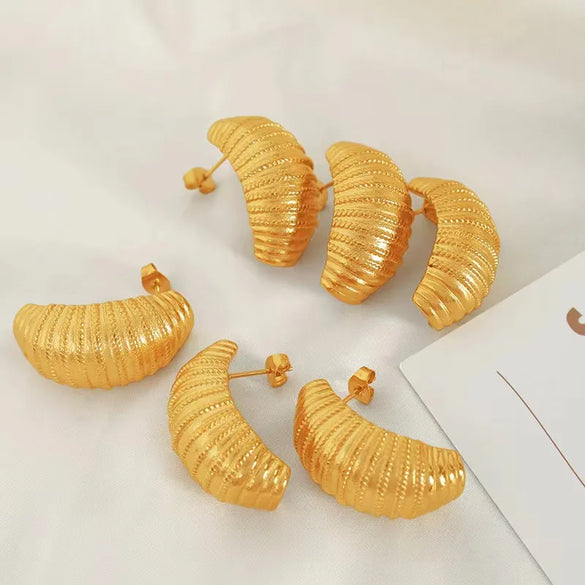 1 Pair Classic Style Geometric 304 Stainless Steel 18K Gold Plated Earrings