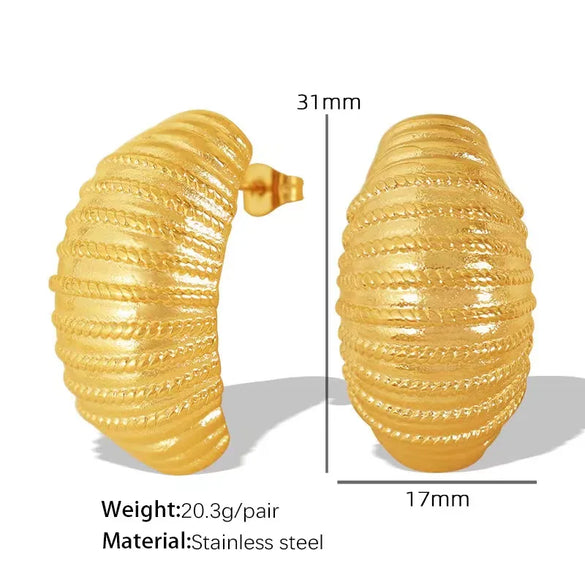 1 Pair Classic Style Geometric 304 Stainless Steel 18K Gold Plated Earrings