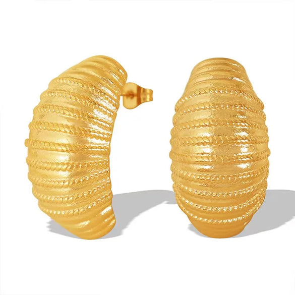 1 Pair Classic Style Geometric 304 Stainless Steel 18K Gold Plated Earrings