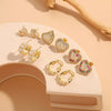 1 Pair Classic Style Heart Shape Asymmetrical Plating Inlay Copper Pearl Zircon 14k Gold Plated Ear Studs