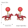 1 Pair Classic Style Horse Alloy Seed Bead Drop Earrings