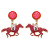 1 Pair Classic Style Horse Alloy Seed Bead Drop Earrings