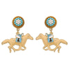 1 Pair Classic Style Horse Alloy Seed Bead Drop Earrings