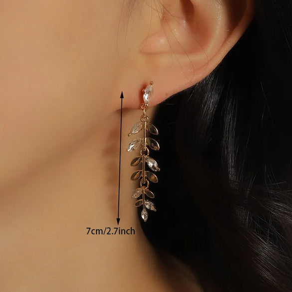 1 Pair Classic Style Korean Style Leaves Alloy Drop Earrings