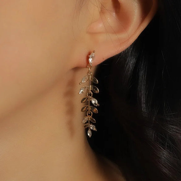 1 Pair Classic Style Korean Style Leaves Alloy Drop Earrings