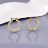 1 Pair Classic Style Shiny Geometric Inlay 304 Stainless Steel Titanium Steel Zircon 18K Gold Plated Earrings