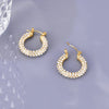 1 Pair Classic Style Shiny Geometric Inlay 304 Stainless Steel Titanium Steel Zircon 18K Gold Plated Earrings