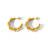 1 Pair Classic Style Solid Color Plating Stainless Steel 14k Gold Plated Ear Studs