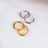 1 Pair Classic Style Solid Color 304 Stainless Steel 18K Gold Plated Hoop Earrings