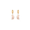 1 Pair Classical Exaggerated Simple Style Moon Polishing Stainless Steel Natural Stone 18K Gold Plated Drop Earrings