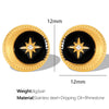 1 Pair Classical Vintage Style Hexagram Circle Enamel Plating 304 Stainless Steel Rhinestone Enamel Rhinestones 18K Gold Plated Ear Studs