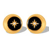 1 Pair Classical Vintage Style Hexagram Circle Enamel Plating 304 Stainless Steel Rhinestone Enamel Rhinestones 18K Gold Plated Ear Studs