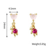 1 Pair Cute Animal Fruit Starfish Inlay Alloy Rhinestones Ear Studs