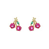 1 Pair Cute Animal Fruit Starfish Inlay Alloy Rhinestones Ear Studs