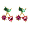 1 Pair Cute Animal Fruit Starfish Inlay Alloy Rhinestones Ear Studs