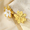 1 Pair Cute Flower Plating Inlay 304 Stainless Steel Shell 18K Gold Plated Ear Studs