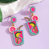 1 Pair Cute Handmade Beach Wine Glass Wine Bottle Inlay Alloy Rhinestones Beads Drop Earrings