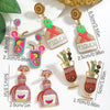 1 Pair Cute Handmade Beach Wine Glass Wine Bottle Inlay Alloy Rhinestones Beads Drop Earrings