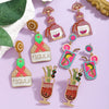 1 Pair Cute Handmade Beach Wine Glass Wine Bottle Inlay Alloy Rhinestones Beads Drop Earrings