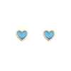 1 Pair Cute Heart Shape Sterling Silver Plating Metal Inlay Artificial Gemstones Ear Studs