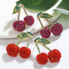 1 Pair Cute Pastoral Shiny Fruit Inlay Zinc Alloy Rhinestones K Gold Plated Ear Studs